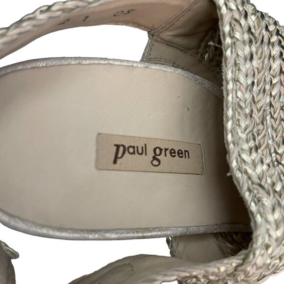 Paul Green Lovely Sandal Metallic Woven Nubuck Slingback Heel, Size UK 6(US 8.5) - Picture 8 of 10